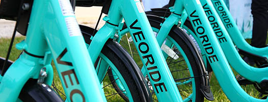 VeoRide bikes on campus