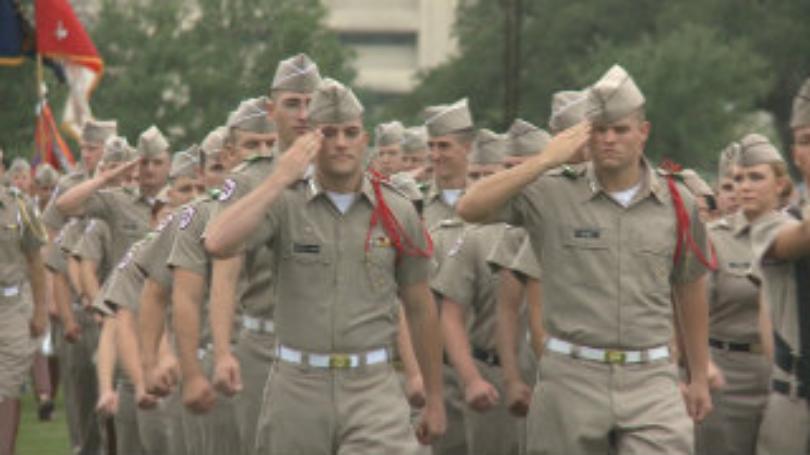 Corps of Cadets march in