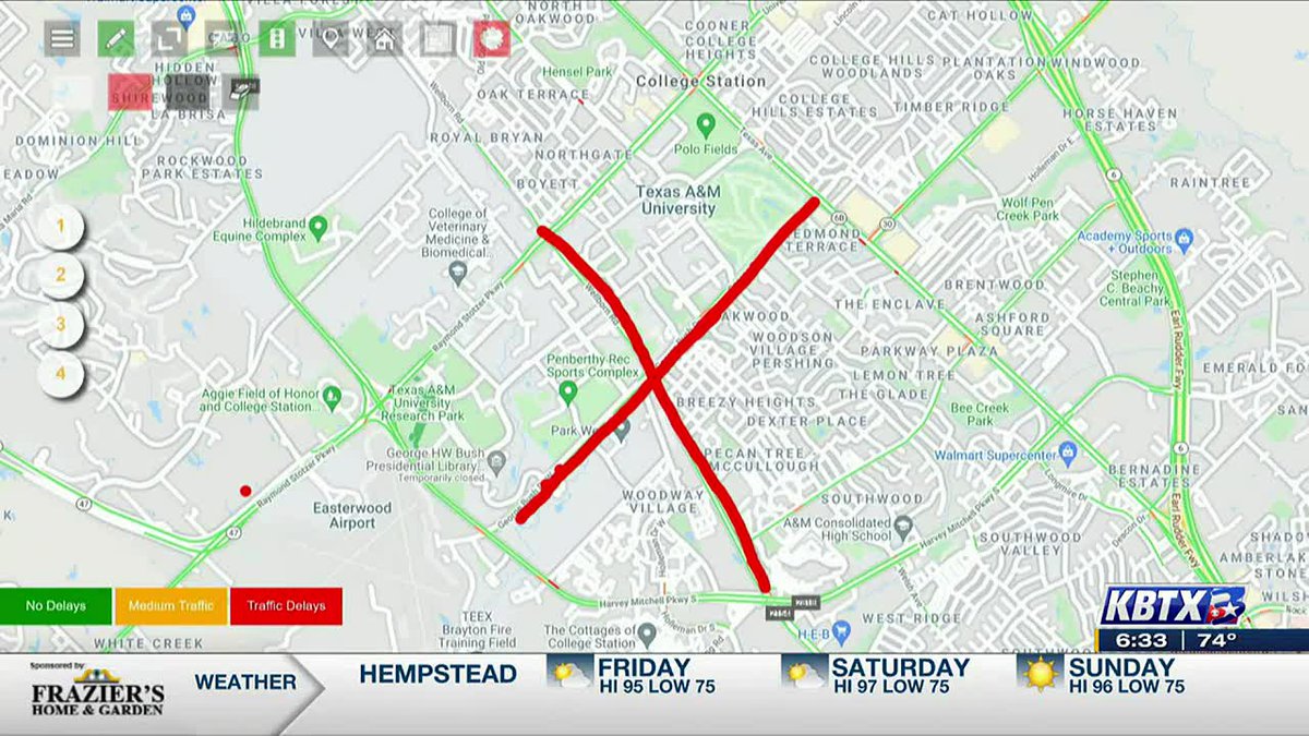 map of campus traffic on gamedays